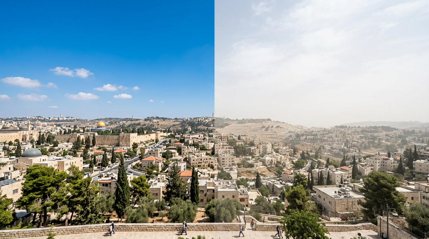 השוואת שמיים — לפני ואחרי SRM